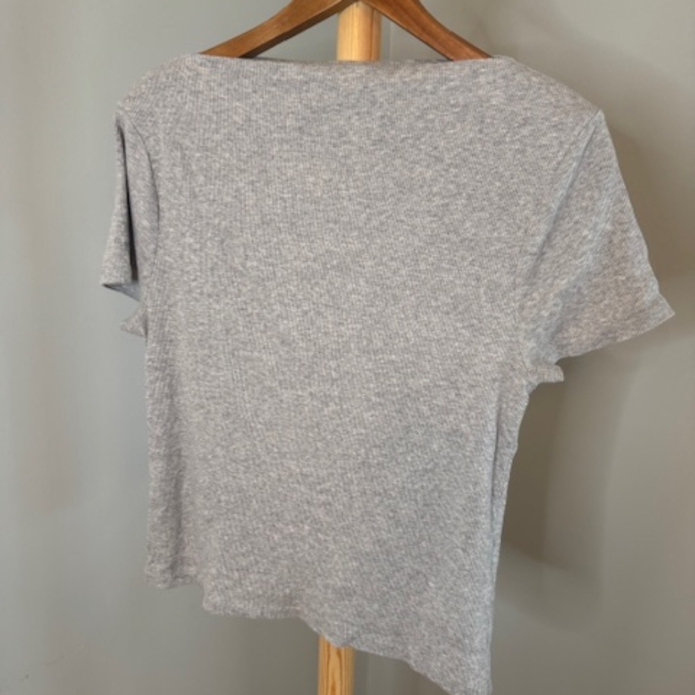 J Crew grey ribbed top, Size L